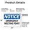 Signmission Emergency Meeting Point, 24 in W x Rectangle, Plastic OS-2PACK-NS-P-1824-L-11860 - alternate 2